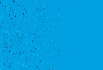 Light blue, green vector backdrop with gender signs.