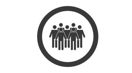 People Icon. Vector flat editable isolated icon of people in a circle
