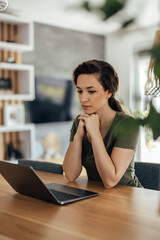Young woman, keeping up with her series.