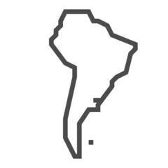 South world, square line vector icon