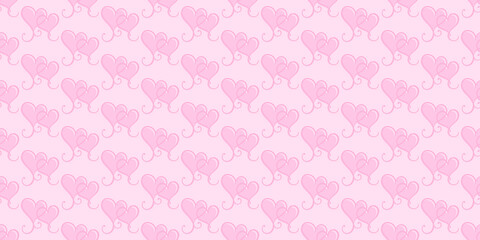 Vector pastel pink color background pattern heart love symbol