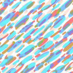 Seamless repeatable pattern. Abstract digital painting. Hand drawn Fine art. Creative and colorful artwork. Extremely high quality image for printing on fabric, paper, etc. 600 dpi, 24 bit depth.