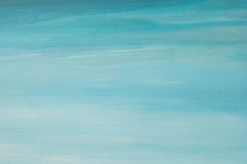 Painted blue sky as background on the canvas