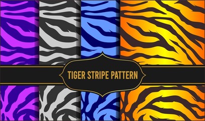 Abstract print animal seamless pattern. Zebra, tiger stripes. Striped repeating background texture. Fabric design. Wallpaper - vector