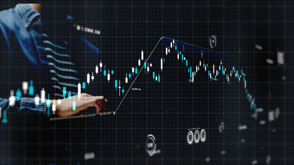 Business and finance investment concept, stock exchange market candlestick finance graph chart...