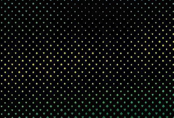 Dark green, yellow vector background with cards signs.
