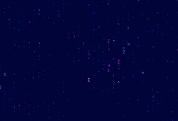Light Pink, Blue vector texture with mathematic symbols.