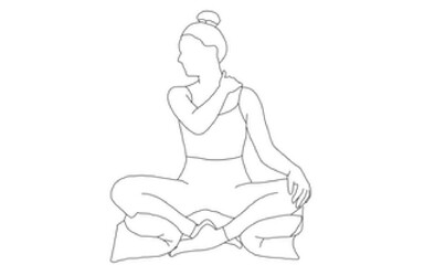 yoga, self massage neck, sukhasana, easy pose