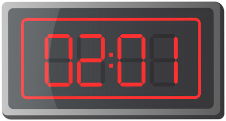 Digital countdown timer. Clock counter with numbers. Electronic device for fixing and recording time with hours minutes and seconds. Sports or business equipment for recording start of competition