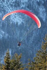 paragliding in the sky