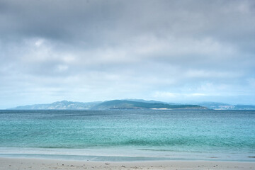 Beach in stormy day