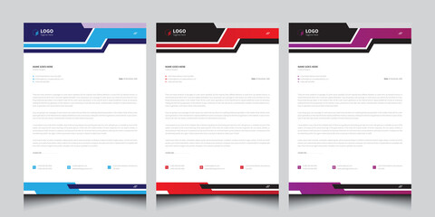Letterhead template. Business style letter head templates for your project design