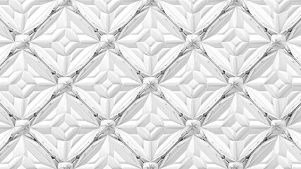 Fototapeta premium 3D abstract geometrical kaleidoscope transformation. Fractal distortion of white surface. 3d render illustration