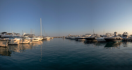 Fototapeta na wymiar The marina at Puerto Portals in Mallorca, Spain