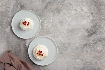 Pavlova is a meringue-based cake topped with fruit and whipped cream