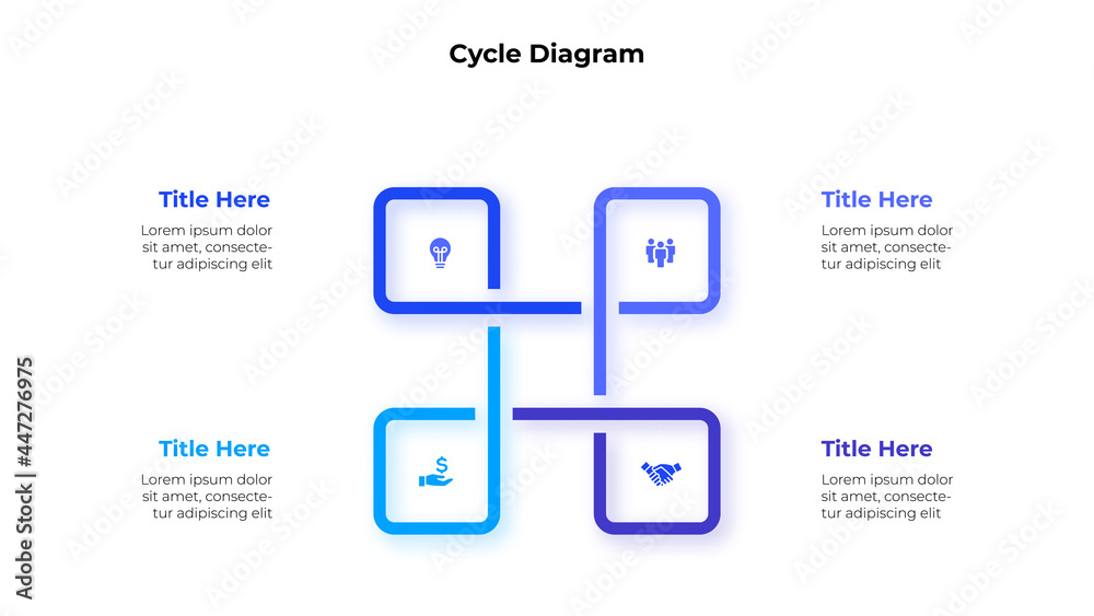 Poster Abstract element is divided into 4 parts. Business data visualization for presentation. Vector info graphic diagram