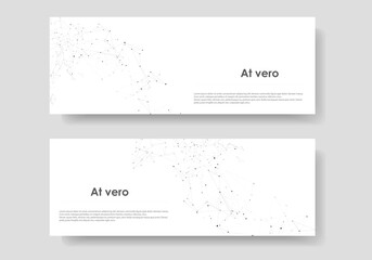 Fototapeta premium Vector design banner network with connect dots and lines. Abstract technology and medical background
