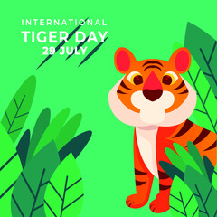 Design illustration of International tiger day, poster or background.