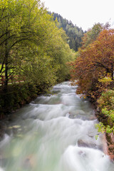 River at Stranghe. Village in the mountain in Italy.