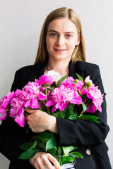 portrait of a woman with flowers