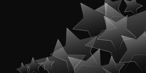 Black star background vector 