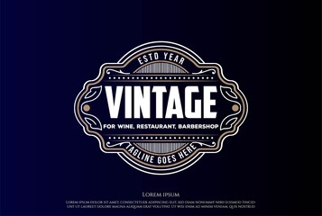 Obraz premium Hipster Luxury Vintage Badge Emblem Label Logo Design Vector