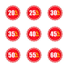 Variety of price and discount label for sales label collection