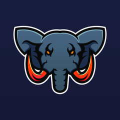 Elephant mascot logo design template Premium Vector