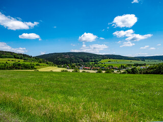 Blick über den Thüringer Wald Berge Naherholungsgebiet in Deutschland