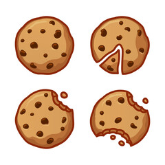 Set of biscuits character logo design template