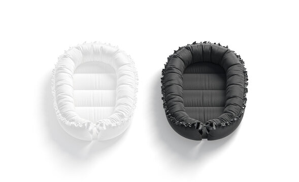 Blank black and white babynest lounger mockup, front view