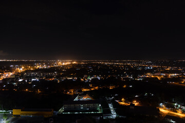 Blur background night bokeh light in big city