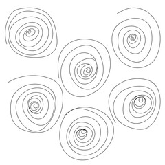 Fototapeta premium Coils set. Vector twirl set. Simple drawn spirals.