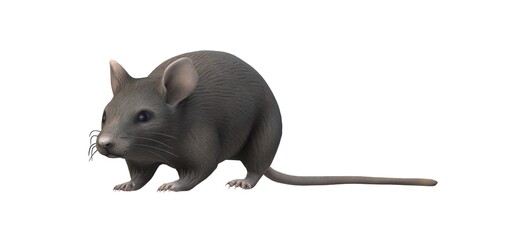 3d gray mouse on a white background