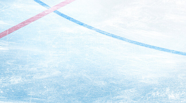 Blank ice skates surface background mockup, top view