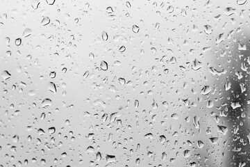 Water droplets on the glass when it's raining