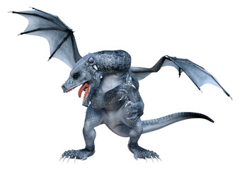 Fototapeta premium 3D Rendering Fairy Tale Dragon on White