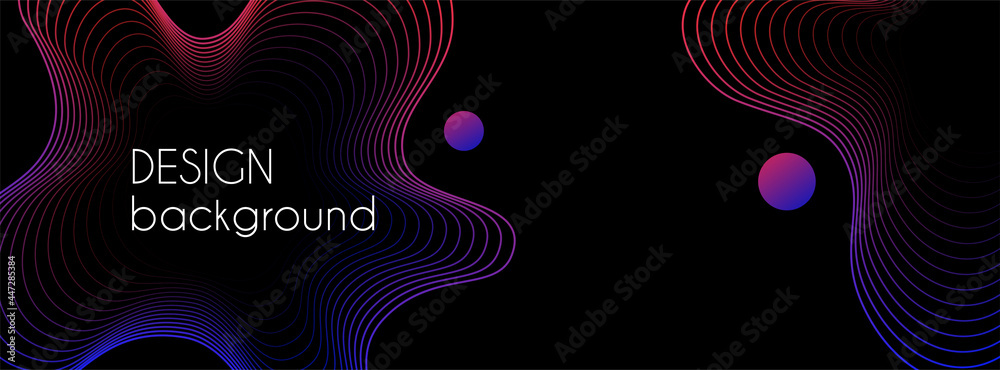 Canvas Prints abstract dark long vector banner. wavy minimal background for presentations, web header design with 