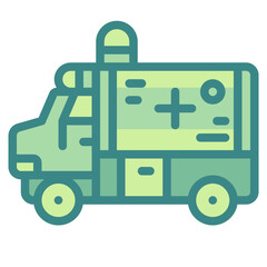 ambulance blue line icon