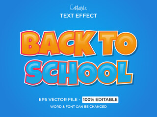 Back to school editable text effect flat style.