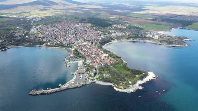 Aerial view of Town of Tsarevo, Burgas Region, Bulgaria 