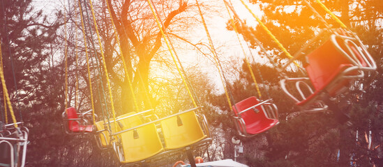 Colorful swing carousel chair ride