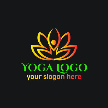 Lotus Yoga Hands up gradation Logo Vector Design exclusive design inspiration