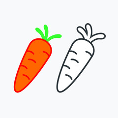 a collections of carrot icon, vector art.