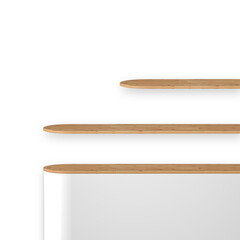 3d podium set with wood on the transparent background.