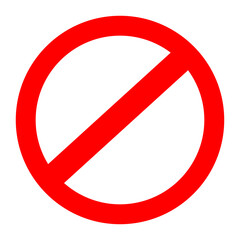 Vector sign of No Entry in basic colors