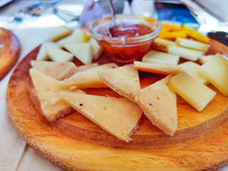 Pecorino cheese of Pienza and honey, appetizer