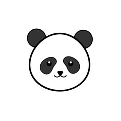 cute panda face with a smile