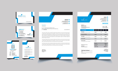 modern clean business office stationery set design