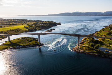 Boat driving through the Salstraumen